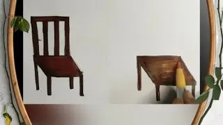 How to draw Chair/Table!! Easy chair table drawing for Beginners