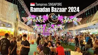 Tampines Ramadan Night Bazaar 2024 - Singapore 🇸🇬 - Virtual Walking Tour [4K]