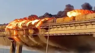 Crimea bridge is blown up in explosion as Russia blames 'truck bomb' attack