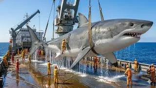 Giant Shark Longline Fishing at Sea | Extreme Ocean Documentary