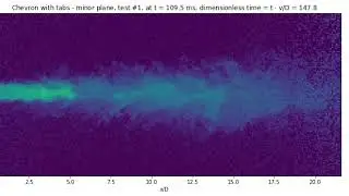 Starting free jet visualized by mie-scattering: Chevron nozzle - minor plane shot 1