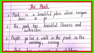10 lines on the park in the english/essay on the park in english/few lines about on the park