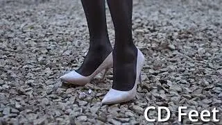 Stepping on gravel in high heels