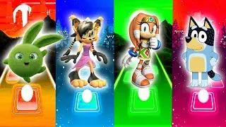 Tiles Hop music game SUNNY BUNNY VS SONICS VS BLUEY FAMILY COFFIN DANCE