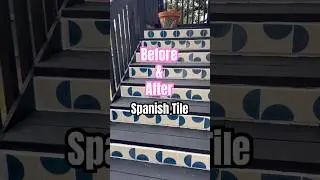 Before and After Spanish Tile DIY Project #shorts #diy #patio #project #tile #decor #thrifty #wow