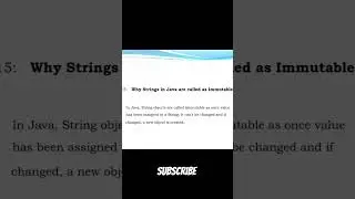 Why strings in Java are called immutable | #java #interview #questions