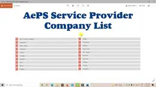 AEPS  Aadhar Enabled Payment System AePS Service Provider Company List in India