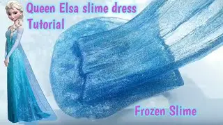 Diy Frozen slime tutorial | Queen Elsa slime dress |slime gaun ratu elsa