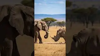 The top in one-on-one matchups : 1:1최강자 #Elephant #Rhino #animalshorts #wildlife #AnimalBattle