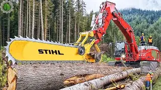 Extreme Dangerous Fastest Big Chainsaw Cutting Tree Machines | Monster Stump Removal Excavator ▶41