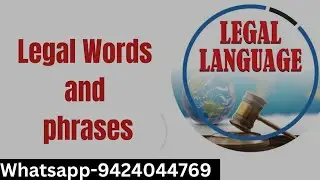 Legal Language - Legal Words & Legal phrases। (विधिक भाषा)- (शब्द - वाक्या़ंश )@laweasyclasses