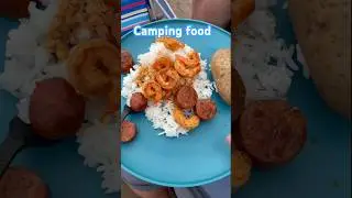 Our seafood dinner, cook delicious food is important while enjoy camping #food #campfire #camping