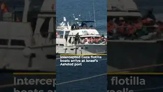 Intercepted Gaza flotilla boats arrive at Israel&rsquo;s Ashdod port | AJ #shorts