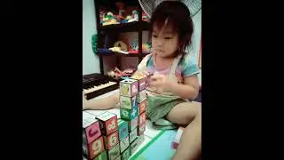 great job stacking abc blocks Elisha👍