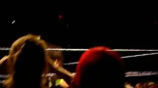 Jeff Hardy doing the swanton bomb on Edge at WWE house show in Grand Rapids Michigan