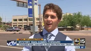 Mystery man comes forward after saving man trapped inside burning car