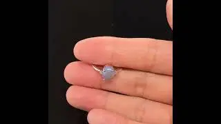 18k White Gold Solid White Opal Ring 415 with Diamonds