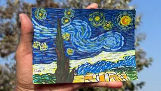 How To Paint A Starry Night | Van Gogh | Easy | Step By Step Tutorial | Painting |