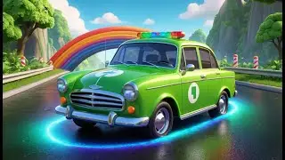 Hickory Dickory Dock with Rescue Cars on Rainbow Bridge | Magical Kids Song & Nursery Rhyme |