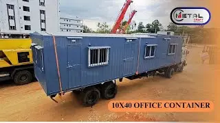 10x40 Office Container with Washroom, Toilet & Guard Room | Site Office Cabin | Metal Craft Portable