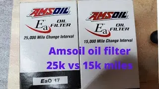 Amsoil oil filter differences 25k miles vs 15k miles.  amsoil oil filter efficiency and  microns