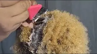 ROOT TOUCH-UP USING K18, MYDENTITY MAGNUM 8, 10IG + 10 ASH, AND AUNT JACKIE'S GEL ON NATURAL CURLY