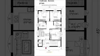 3bhk ground floor plan 🏡💯#buildmyhome #housedesign #2dplan #3bedroom #autocad #viralshorts #trend