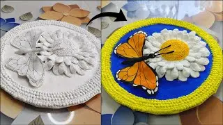 DIY White Cement Wall Art | Easy Home Decor Craft Ideas | White Cement Projects