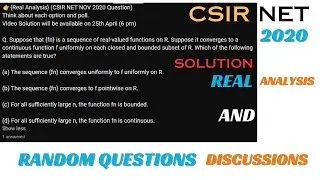 CSIR NET NOV 2020 Real Analysis Solution | CSIR NET Mathematics Section C Solution | Real Analysis
