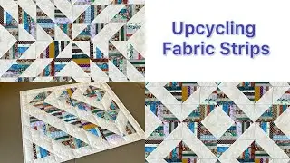 Sewing from Strips of Fabric Easy Patchwork Blocks for Beginners Upcycling of Fabric Scraps