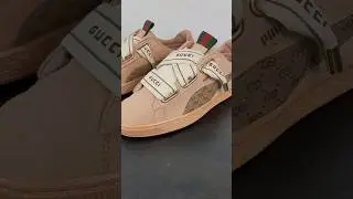 Vintage GUCCI ❌️ PUMA Suede Satin Custom Shoes with fat laces #customshoes #handmade