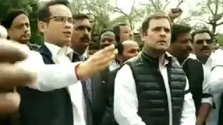 Rahul Gandhi and other Congress MPs protests outside Parliament, seeks resignation of Home Minister