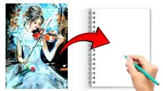 Aesthetic Girl with Guitar Drawing | Viral Painting Video✍️ 💖 Live Stream