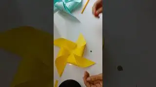 Paper windmill #diy #easytomake #paperwindmill #papercraft #shorts #paperfan #handfan