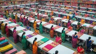 लो आ गई 🔥50 रुपए में फैक्ट्री में हल्दी मेहंदी वेडिंग स्पेशल साड़ी Punam Organza Geroget Cotton