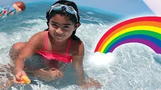 Coloquei a Bath Bomb Rainbow na piscina! Review 2 RIBIVAUL Rainbow Bath Bomb