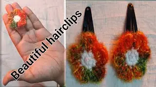 Beautiful & Simple Crochet flower hair clip 😊❤️ //  easy tutorial for beginners 🧶 