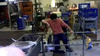 Making a swan at Nova  Scotia Crystal
