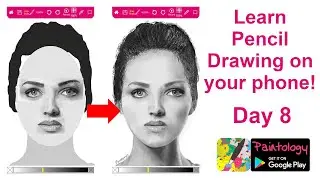 Paintology Video Guide - Draw a face (pencil drawing) - Day 8