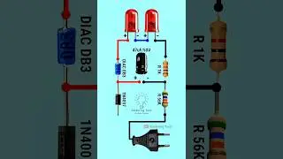 Led glow on 220V AC | 220V led flasher circuit | Led blinker on 220V AC #ledflasher #220v