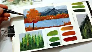 PAINT WITH ME: How to paint a fall scene using acrylic paint &raquo; Trying acrylic as a watercolor artist