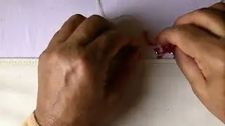 Making the boarder with beads of white red & silver color on a white dress #video #fyp #yt #beads