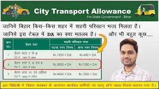 City Transport Allowance for Bihar Government Employees