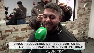 Cinco peluqueros de Palos cortan el pelo a 200 personas en menos de 24 horas