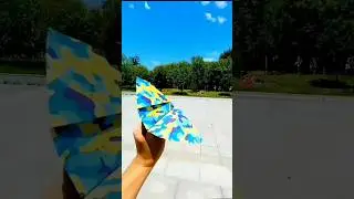 How to make a flapping bat 🤩✈️ , easy paper plane tutorial , best flying airplane #shorts​ #craft