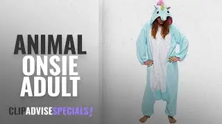 Top 10 Animal Onsie Adult [2018]: Unisex Winter Warm Flannel Cartoon Animal Sleepwear Unicorn Panda