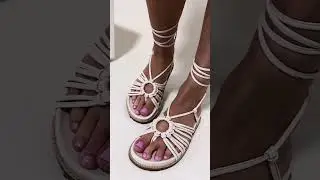 Sand&aacute;lia Papete de Amarrar na perna Off White | Loja Molly