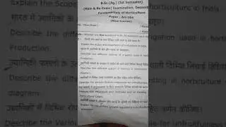 Bsc agriculture ka horticulture ka 1st semester ka paper 2025 ka.