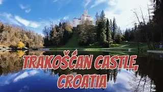 Trakošćan castle, Croatia. Walking tour of the castle in the beautiful nature with relaxing music 4K