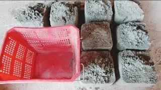 ASMR pure fine sand blocks dry floor basket, sifter,crumbling+💦 crumbling🤤 mixing #asmrcement #asmr